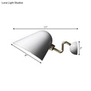 GobekUsa Modernist Metal Wall Sconce with Rotating Node - Wide Flare, White, 1 Head