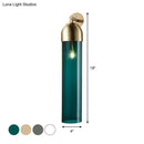 GobekUsa Modernist Tube Sconce Light: Blue/Clear/Amber Glass, Wall Mounted Lamp with Curved Arm for Bedside
