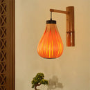 GobekUsa Modernist Yellow Teardrop Wall Sconce - 1 Light Wood Veneer Lamp for Foyer