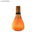 GobekUsa Modernist Yellow Teardrop Wall Sconce - 1 Light Wood Veneer Lamp for Foyer