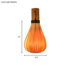 GobekUsa Modernist Yellow Teardrop Wall Sconce - 1 Light Wood Veneer Lamp for Foyer
