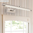 GobekUsa Modernist Tubular Wall Lamp in Gold Metal with LED Vanity Lighting - 16.5"/20.5" Width, Ideal for Bedrooms