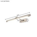 GobekUsa Modernist Tubular Wall Lamp in Gold Metal with LED Vanity Lighting - 16.5"/20.5" Width, Ideal for Bedrooms