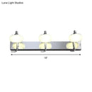 GobekUsa Modernist Style Silver Wall Lamp with Round Frosted Acrylic Shade, 2/3 Heads, Warm/White Lighting - Bathroom Vanity Light
