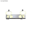 GobekUsa Modernist Style Silver Wall Lamp with Round Frosted Acrylic Shade, 2/3 Heads, Warm/White Lighting - Bathroom Vanity Light