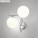 GobekUsa Modernist 2-Head Wall Mounted Sconce in Silver/Black - Milky Glass Global Light Fixture