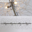 GobekUsa Modernist Metallic Branch Island Pendant Light | Silver Hanging Lamp with Crystal Bead Deco | 27.5"/35.5" Width