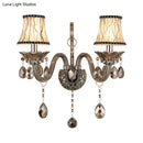 GobekUsa Modernist Smoke Grey Crystal Conical Sconce Light: Wall Mounted Lighting for Living Room (1/2 Lights)