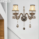 GobekUsa Modernist Smoke Grey Crystal Conical Sconce Light: Wall Mounted Lighting for Living Room (1/2 Lights)