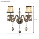 GobekUsa Modernist Smoke Grey Crystal Conical Sconce Light: Wall Mounted Lighting for Living Room (1/2 Lights)