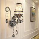 GobekUsa Modernist Smoke Grey Crystal Conical Sconce Light: Wall Mounted Lighting for Living Room (1/2 Lights)