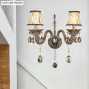 GobekUsa Modernist Smoke Grey Crystal Conical Sconce Light: Wall Mounted Lighting for Living Room (1/2 Lights)