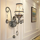 GobekUsa Modernist Smoke Grey Crystal Conical Sconce Light: Wall Mounted Lighting for Living Room (1/2 Lights)