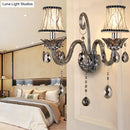 GobekUsa Modernist Smoke Grey Crystal Conical Sconce Light: Wall Mounted Lighting for Living Room (1/2 Lights)