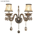 GobekUsa Modernist Smoke Grey Crystal Conical Sconce Light: Wall Mounted Lighting for Living Room (1/2 Lights)