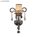 GobekUsa Modernist Smoke Grey Crystal Conical Sconce Light: Wall Mounted Lighting for Living Room (1/2 Lights)