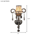 GobekUsa Modernist Smoke Grey Crystal Conical Sconce Light: Wall Mounted Lighting for Living Room (1/2 Lights)