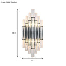 GobekUsa Modernist Tubular Wall Lighting with Clear Crystal, 2 Lights, Chrome Finish - Living Room Wall Fixture