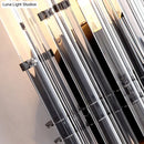 GobekUsa Modernist Tubular Wall Lighting with Clear Crystal, 2 Lights, Chrome Finish - Living Room Wall Fixture