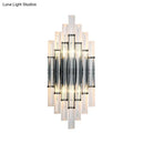 GobekUsa Modernist Tubular Wall Lighting with Clear Crystal, 2 Lights, Chrome Finish - Living Room Wall Fixture