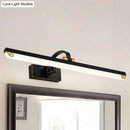 GobekUsa Modernist Style Black Finish Linear Vanity Light: 16"/22" wide LED Acrylic and Metal Wall Lamp for Bathroom - Warm/White Lighting
