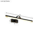 GobekUsa Modernist Style Black Finish Linear Vanity Light: 16"/22" wide LED Acrylic and Metal Wall Lamp for Bathroom - Warm/White Lighting