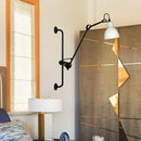 GobekUsa Modernist Style Black/White Dome Shade Wall Light with Adjustable Metal Lamp - Ideal for Dining Room