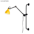 GobekUsa Modernist Style Black/White Dome Shade Wall Light with Adjustable Metal Lamp - Ideal for Dining Room