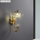 GobekUsa Modernist Style Brass Finish Wall Sconce with Crystal Shade - Lotus Clear