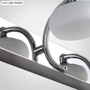 GobekUsa Modernist Style Silver Wall Lamp with Round Frosted Acrylic Shade, 2/3 Heads, Warm/White Lighting - Bathroom Vanity Light