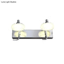 GobekUsa Modernist Style Silver Wall Lamp with Round Frosted Acrylic Shade, 2/3 Heads, Warm/White Lighting - Bathroom Vanity Light