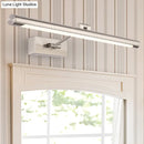GobekUsa Modernist Tubular Wall Lamp in Gold Metal with LED Vanity Lighting - 16.5"/20.5" Width, Ideal for Bedrooms