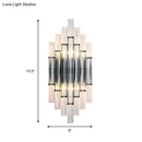 GobekUsa Modernist Tubular Wall Lighting with Clear Crystal, 2 Lights, Chrome Finish - Living Room Wall Fixture