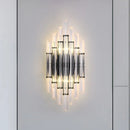 GobekUsa Modernist Tubular Wall Lighting with Clear Crystal, 2 Lights, Chrome Finish - Living Room Wall Fixture