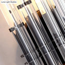 GobekUsa Modernist Tubular Wall Lighting with Clear Crystal, 2 Lights, Chrome Finish - Living Room Wall Fixture