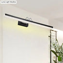 GobekUsa Modern Metal Vanity Wall Sconce with LED Lights - Curved Arm, 3 Gears - 16.5"/28"/22.5" Wide in Black/Silver/Coffee