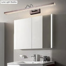 GobekUsa Modern Metal Vanity Wall Sconce with LED Lights - Curved Arm, 3 Gears - 16.5"/28"/22.5" Wide in Black/Silver/Coffee