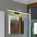 GobekUsa Modern Metal Vanity Wall Sconce with LED Lights - Curved Arm, 3 Gears - 16.5"/28"/22.5" Wide in Black/Silver/Coffee