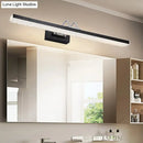 GobekUsa Modern Metal Vanity Wall Sconce with LED Lights - Curved Arm, 3 Gears - 16.5"/28"/22.5" Wide in Black/Silver/Coffee