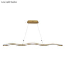 GobekUsa Modernist Wavy Strip LED Island Pendant - Acrylic Dining Room Hanging Lamp Kit