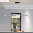 GobekUsa Modernist Wavy Strip LED Island Pendant - Acrylic Dining Room Hanging Lamp Kit