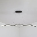GobekUsa Modernist Wavy Strip LED Island Pendant - Acrylic Dining Room Hanging Lamp Kit