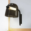 GobekUsa Modernist LED Dome Living Room Sconce Wall Lamp in White/Black Glass