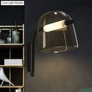 GobekUsa Modernist LED Dome Living Room Sconce Wall Lamp in White/Black Glass