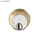 GobekUsa Modernist LED Sconce Lighting: Round Marble, White/Black Wall Lamp with Gold Metal Backplate