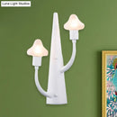 GobekUsa Modernist White LED Wall Lamp with Mushroom Opal Glass Shade - 2/3 Lights Living Room Sconce