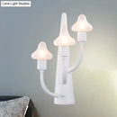 GobekUsa Modernist White LED Wall Lamp with Mushroom Opal Glass Shade - 2/3 Lights Living Room Sconce