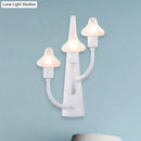 GobekUsa Modernist White LED Wall Lamp with Mushroom Opal Glass Shade - 2/3 Lights Living Room Sconce