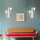 GobekUsa Modernist White LED Wall Lamp with Mushroom Opal Glass Shade - 2/3 Lights Living Room Sconce