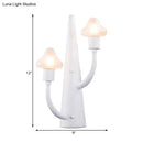 GobekUsa Modernist White LED Wall Lamp with Mushroom Opal Glass Shade - 2/3 Lights Living Room Sconce
